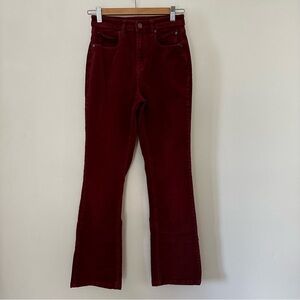 Volcom Women’s Stoned Bootleg Corduroy Pants, rust red color, size 26